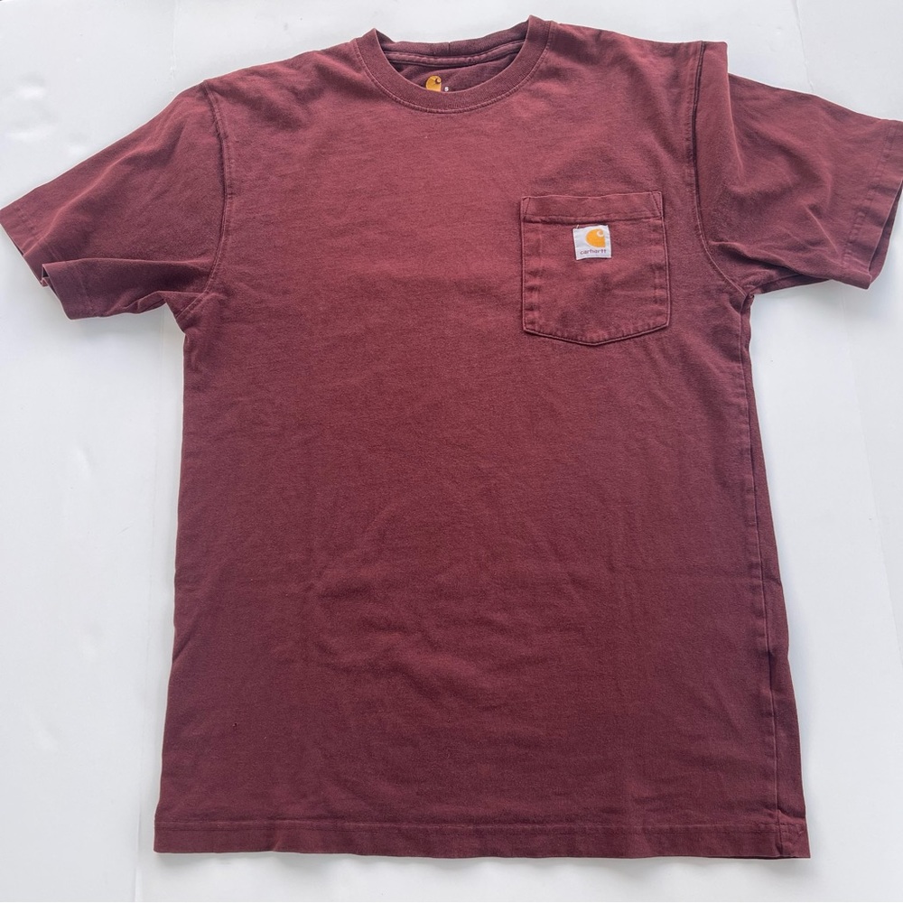 Carhartt Men's Burgundy Short Sleeve Pocket Tee